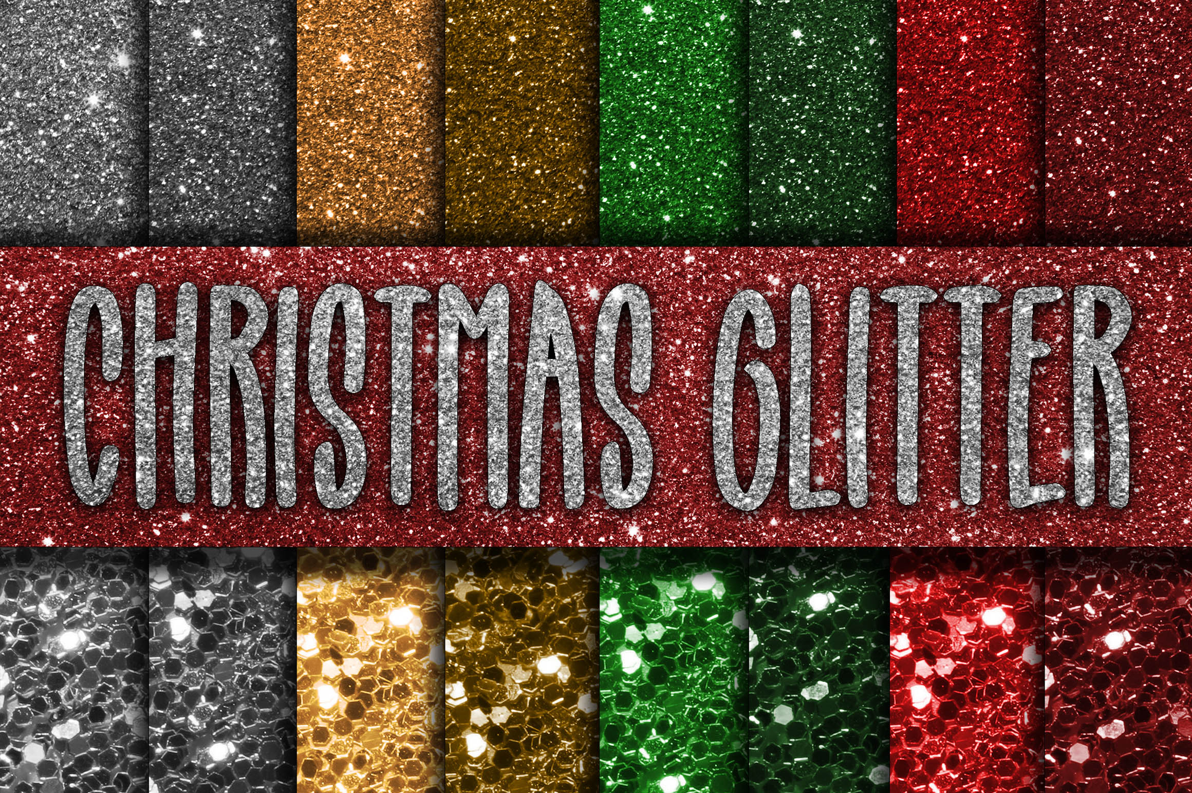 Christmas Glitter Digital Papers for Textures