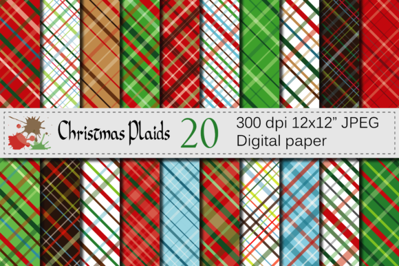 Christmas Plaid Digital Paper Pack