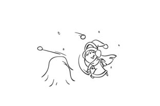 Cute Girl Christmas Illustration for Crafts