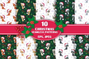 Cute Kittens. Christmas Seamless Patterns