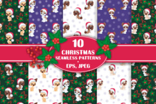 Cute Puppies, Seamless Christmas Patterns