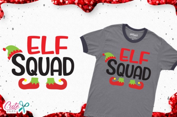 Elf Squad, Christmas Cut Files for T-Shirt Designs