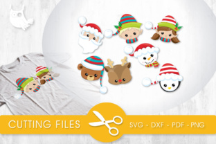 Jolly Christmas Faces Crafts Graphic Design Asset