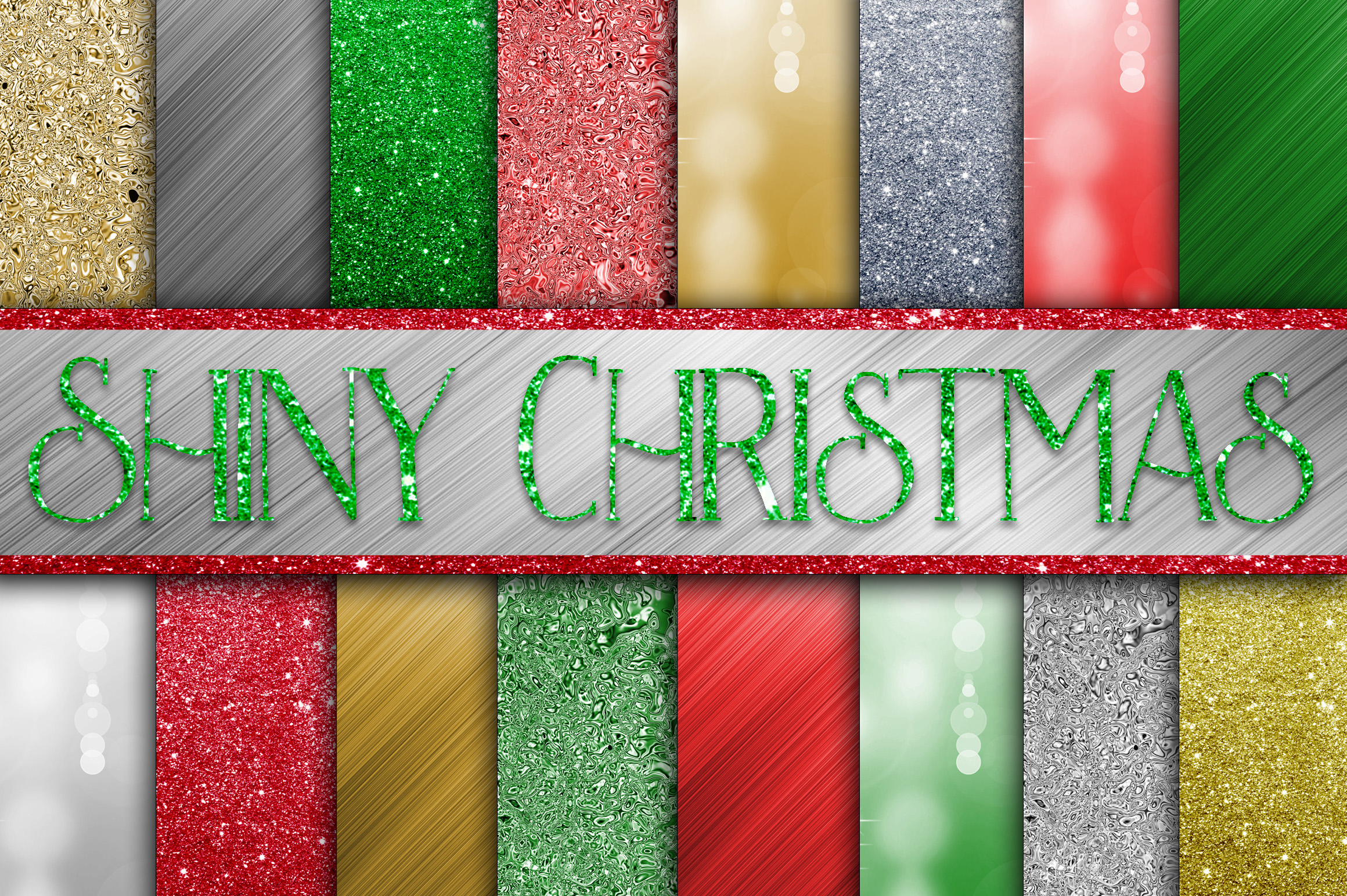 Shiny Christmas Digital Paper Textures