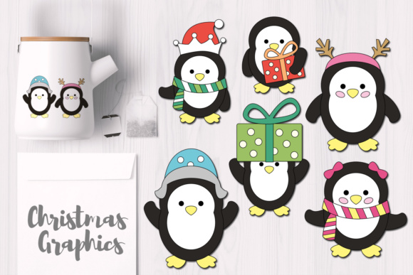 Simple Christmas Penguins Graphics